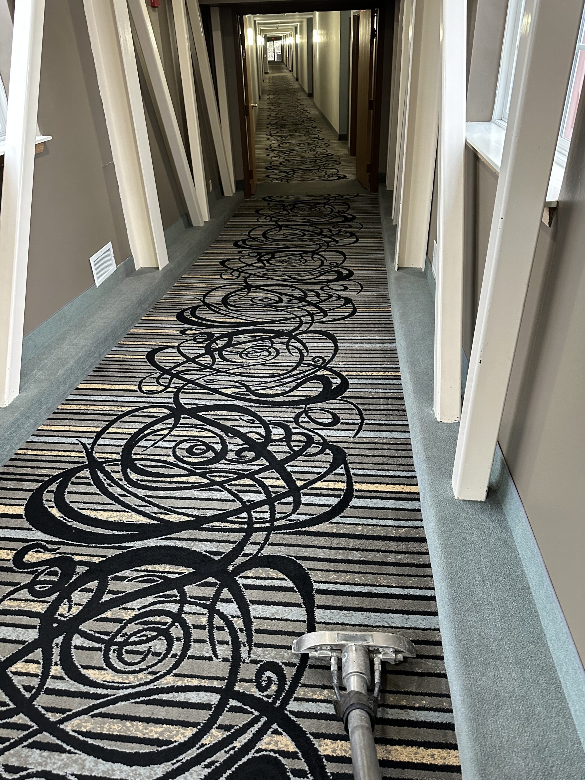 Fitchburg steam carpet cleaning project