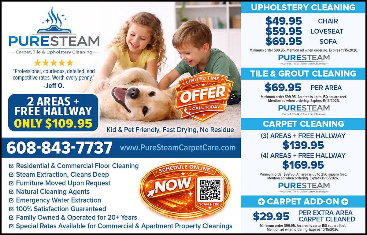 PuresteamADV933-34 Advertisement listing specials