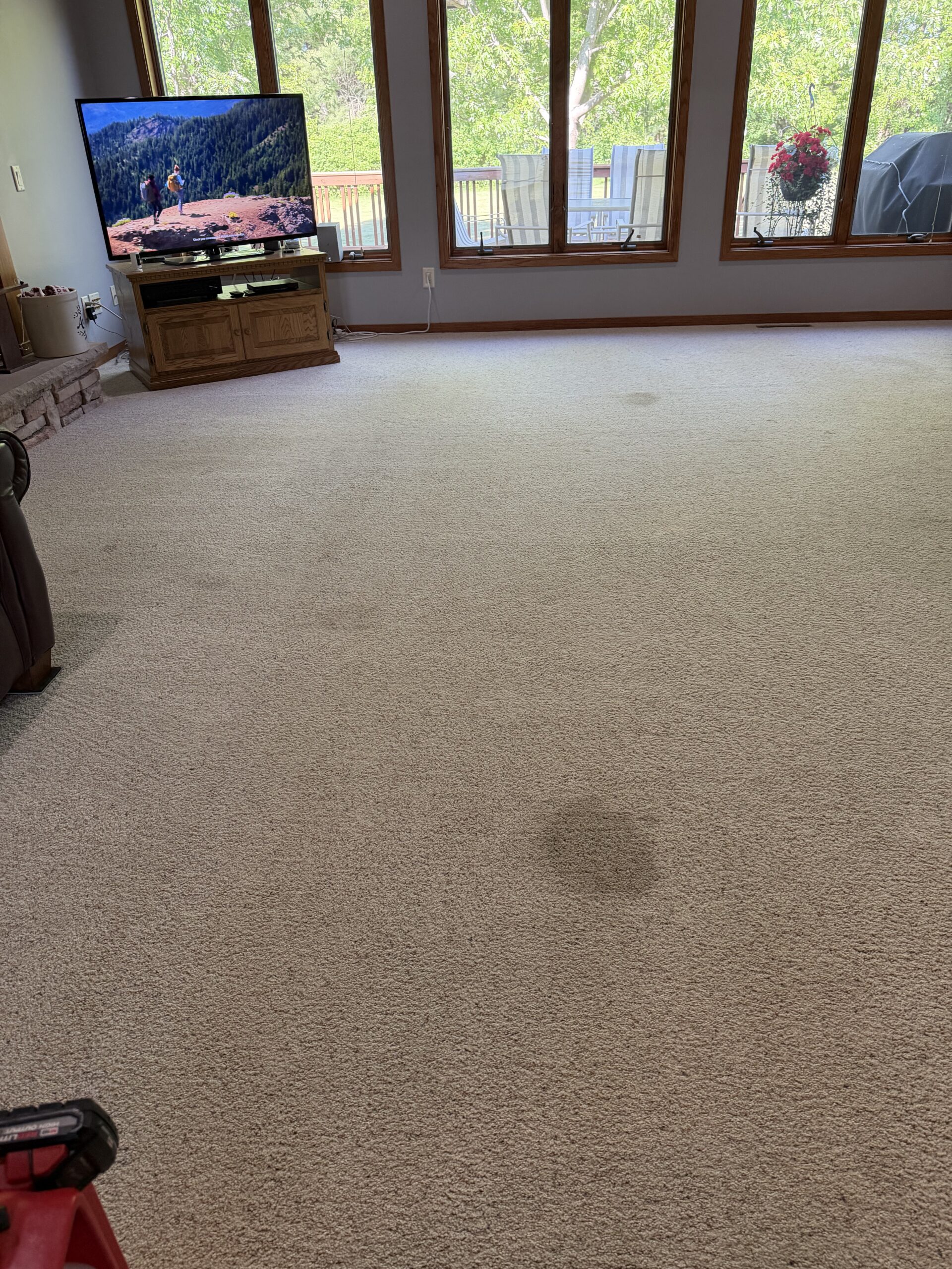 sun prairie home carpet Sun Prairie home with a stain